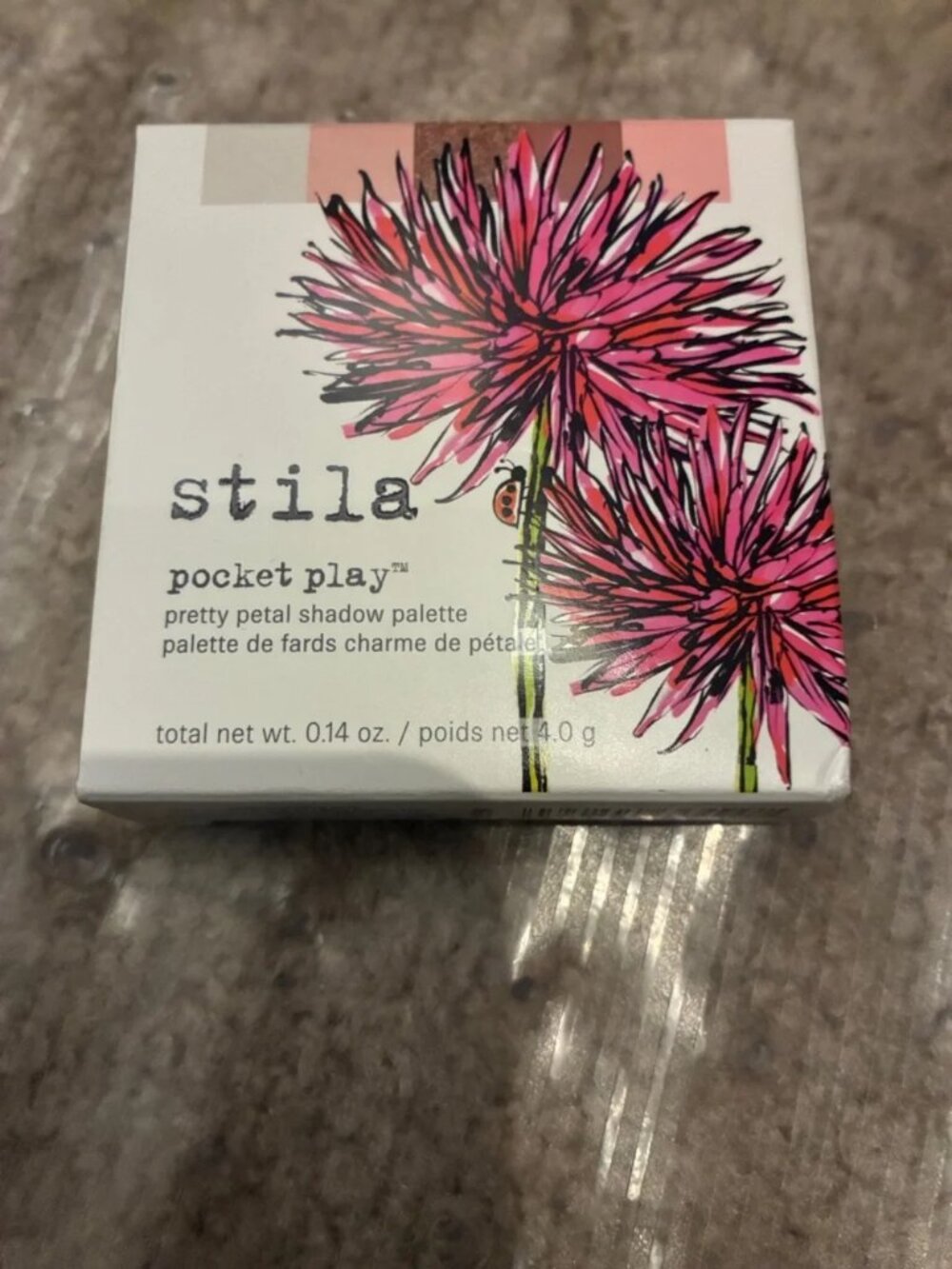 Stila Pocket Play Pretty Petal Shadow Palette - Pink Floral Design NIB
